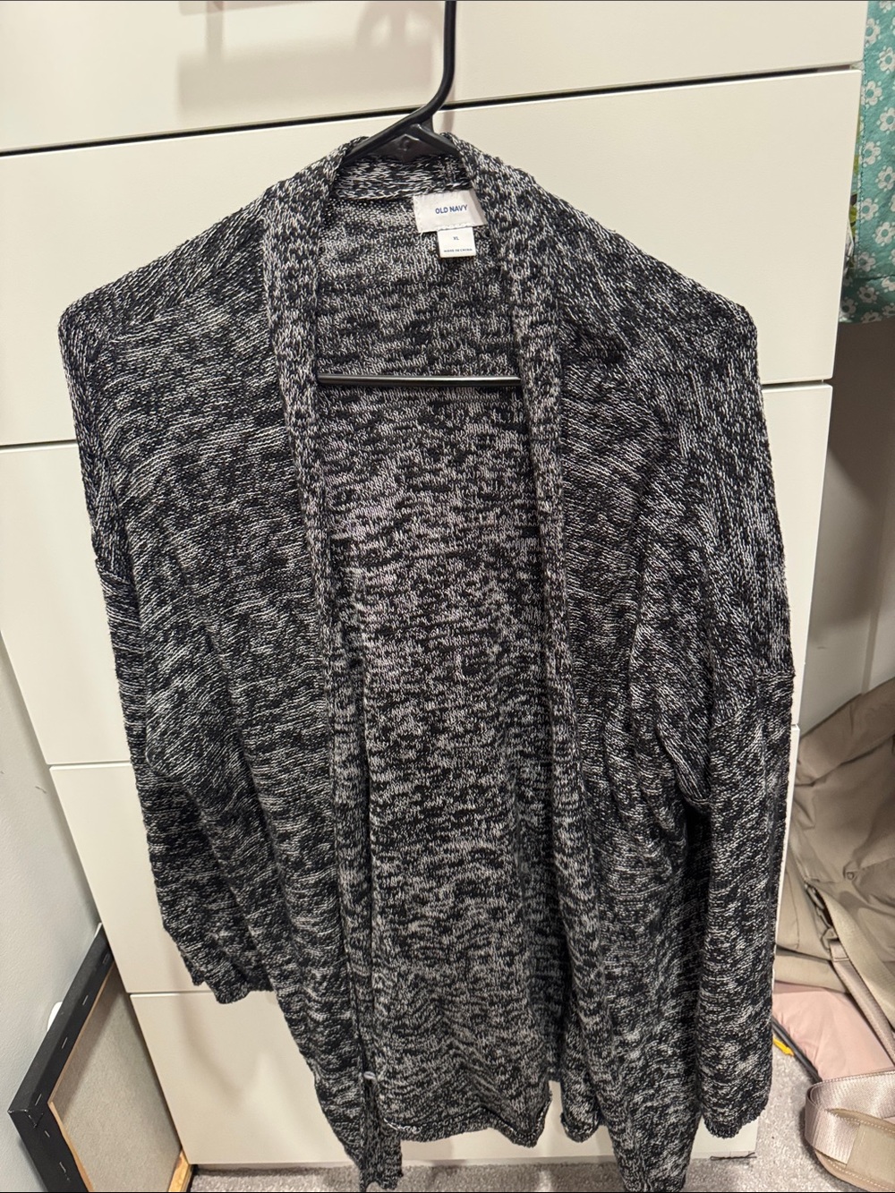 a new day Marled Open-Front Cardigan - Black, Gray
